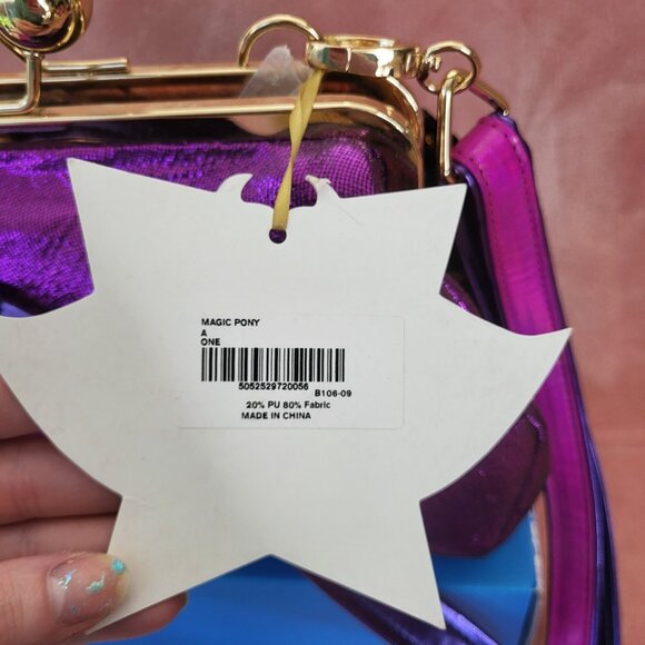 NWT! Irregular Choice Velvet Sequin Metallic Purple Unicorn Purse - Picture 4 of 9
